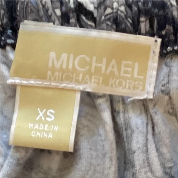 Michael Kors XS Off The Shoulder Women's Black Paisley Print Long Sleeve - Picture 6 of 13